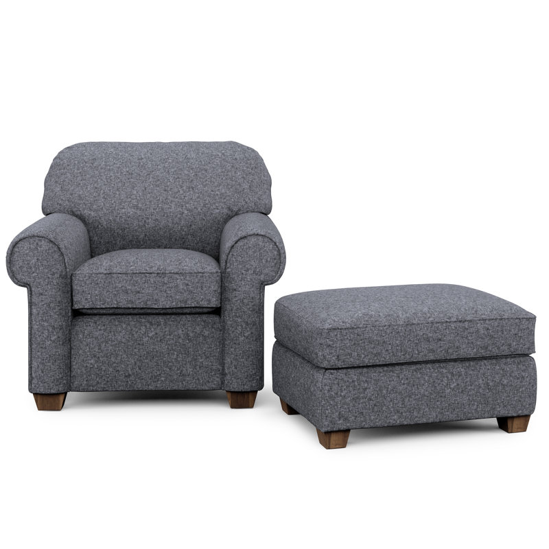 Tobias Chair & Ottoman, Indigo Blue
