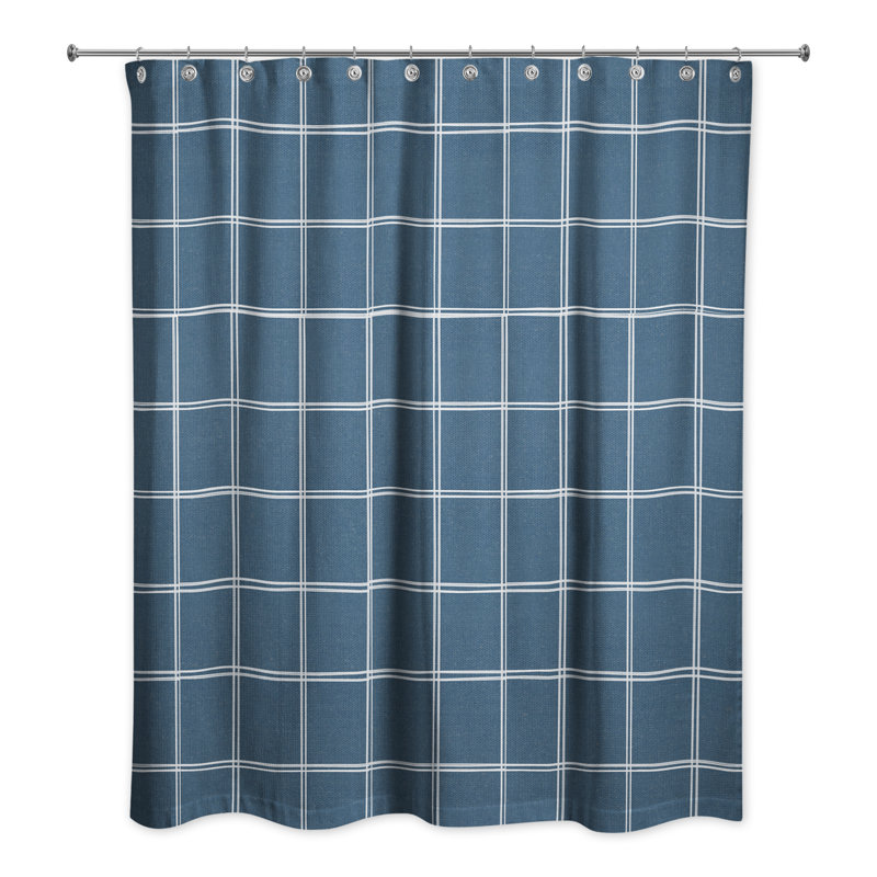 Rideau de douche simple Perine, Bleu foncé
