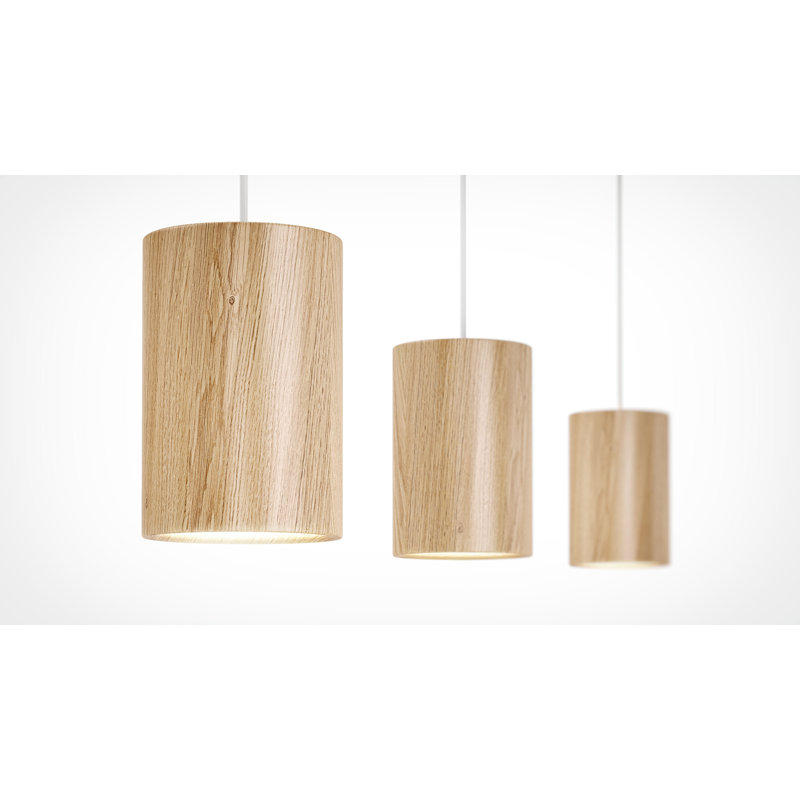 Solid 3 - Light Pendant, Natural Oak, 83.86" H x 3.46" W x 3.46" D