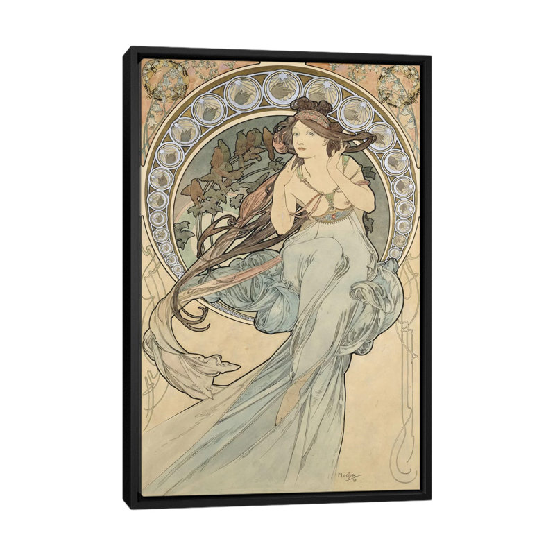 « la musique, 1898 », impression sur toile, H 26 po x l 18 po x P 1,5 po, Toile avec cadre noir, Pas de tapis