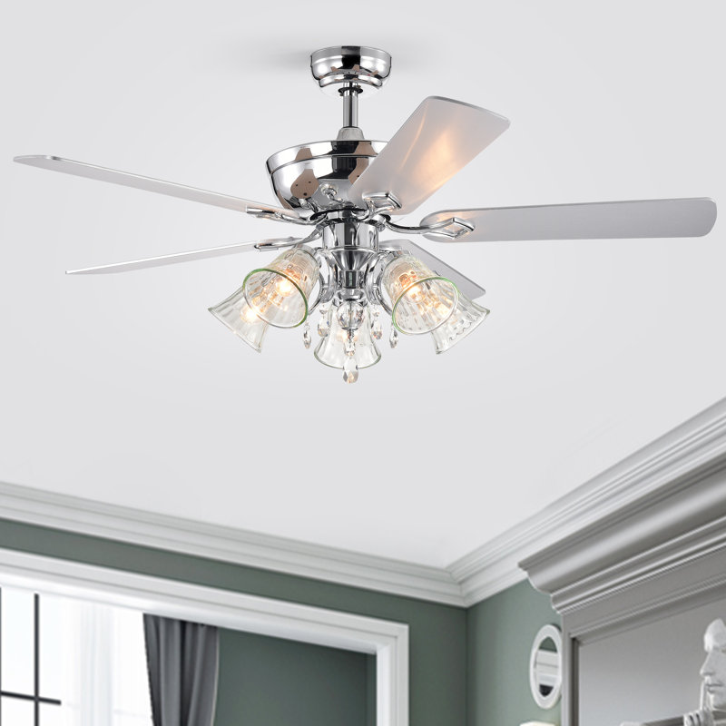Ventilateur de plafond à 5 pales 52 po Ann avec télécommande et ensemble d’éclairage inclus