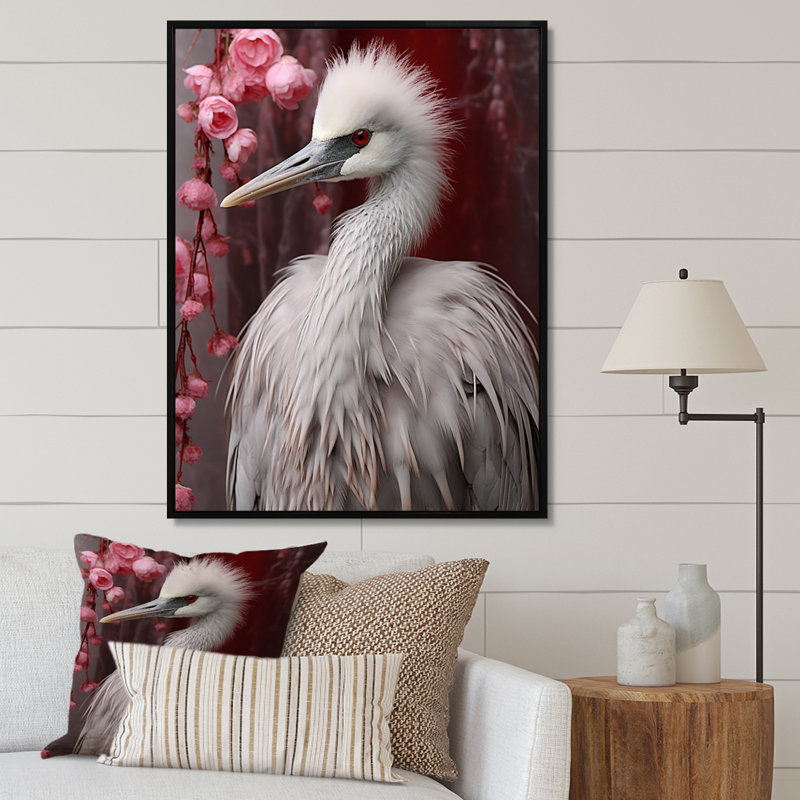 Photographie majestueuse d'un oiseau blanc, H 40 po x l 30 po x P 1,5 po, Cadre flottant noir