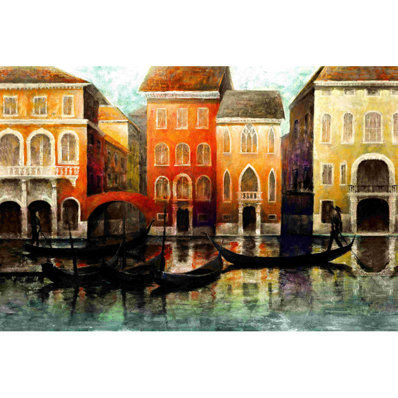Gondola Guys - peinture sur toile tendue, H 8 po x l 12 po