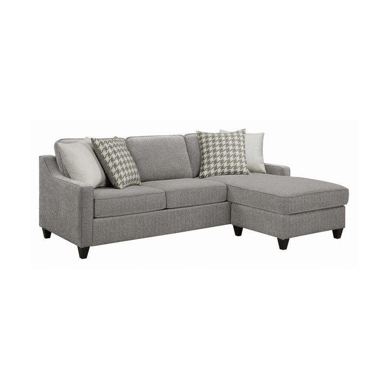 Isla Upholstered L-Shaped Sectional Reversible, Charcoal  Polyester Blend