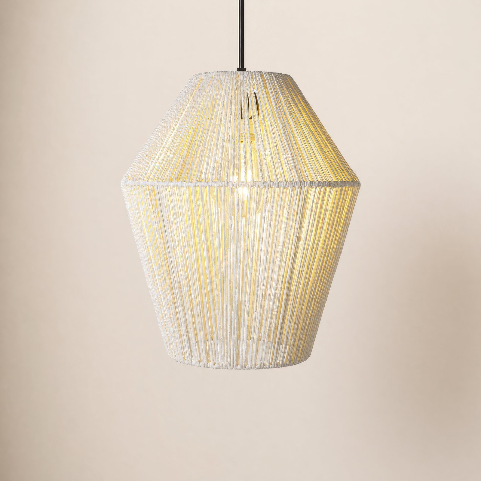 Medea Single Light Pendant, White, White