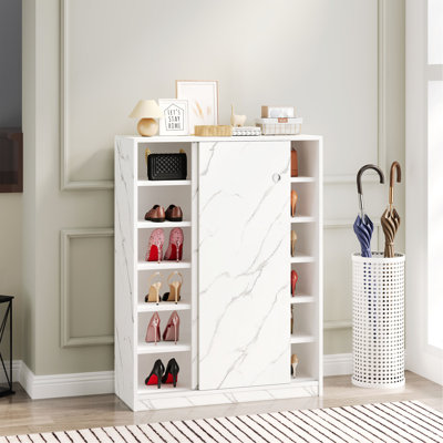 Shoe cabient with sliding door have 6 layers can storage at least30 pairs shoes