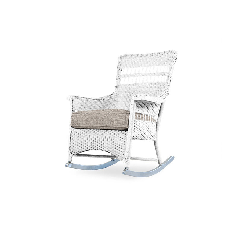 Nantucket Outdoor Rocker Chair, White, Demo Stone