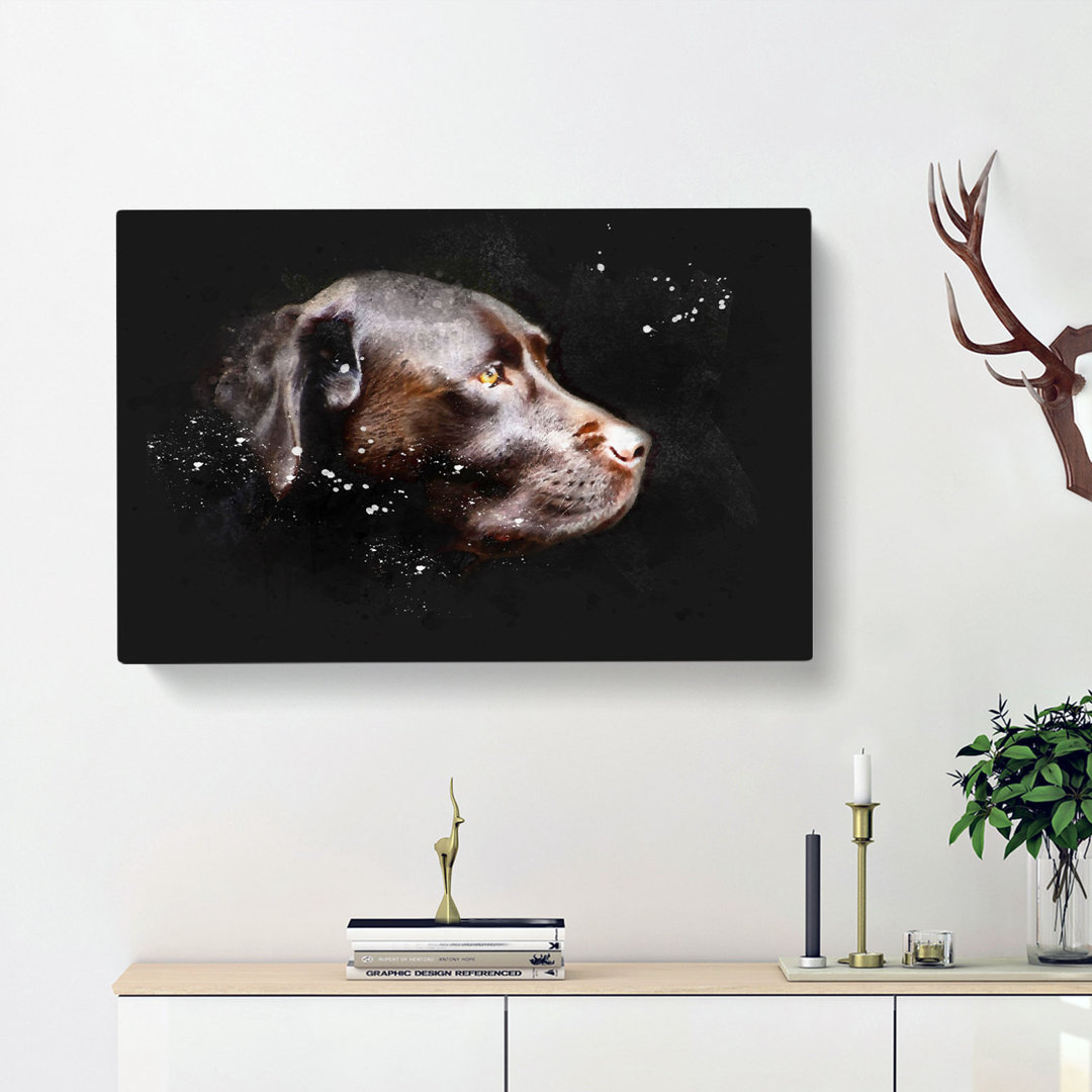 Chocolate Brown Labrador Dog - Wrapped Canvas