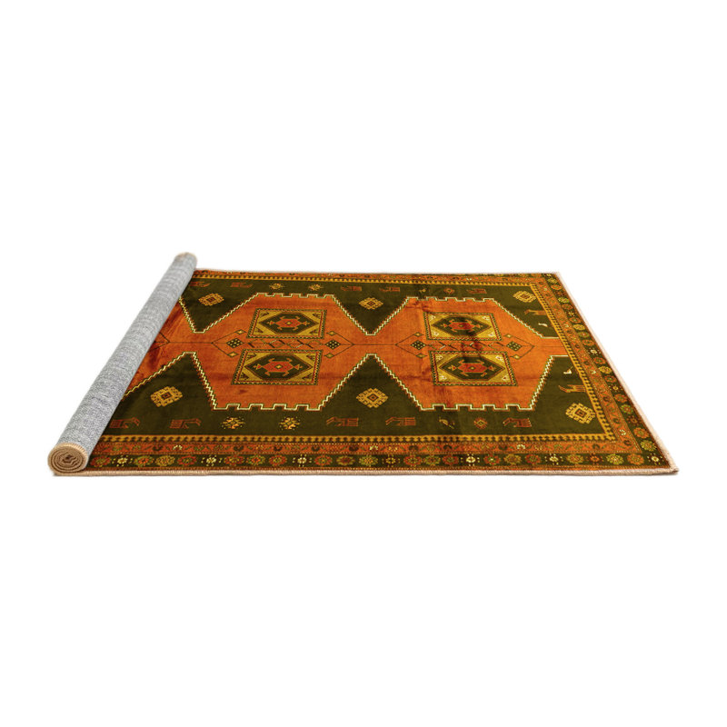 Laroya Washable Oriental Indoor Rug, Square 4'