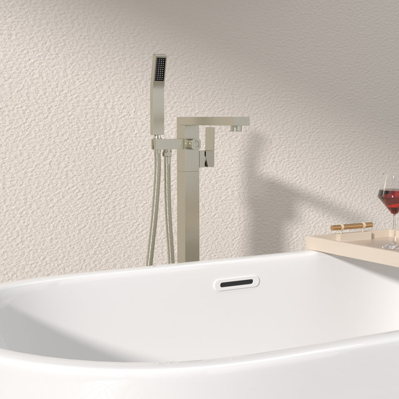 1 Handle Clawfoot Tub Faucet with Diverter, Brushed Nickel