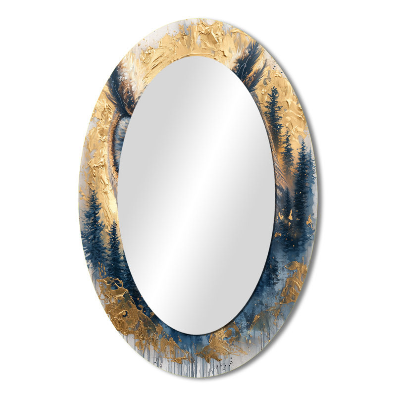 Miroir mural Dalk Owl Into Golden Forest Landscape III, 36 po x 24 po