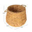 Panier rond en jacinthe d'eau tissée à la main avec poignées de mer Clarabel, naturel