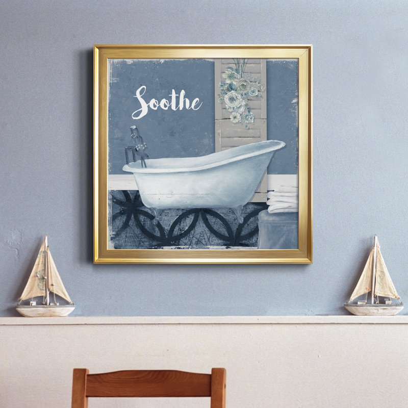 Soothe - Peinture sur toile encadrée, H 17,5 po x l 17,5 po x P 1,5 po, Toile encadrée dorée