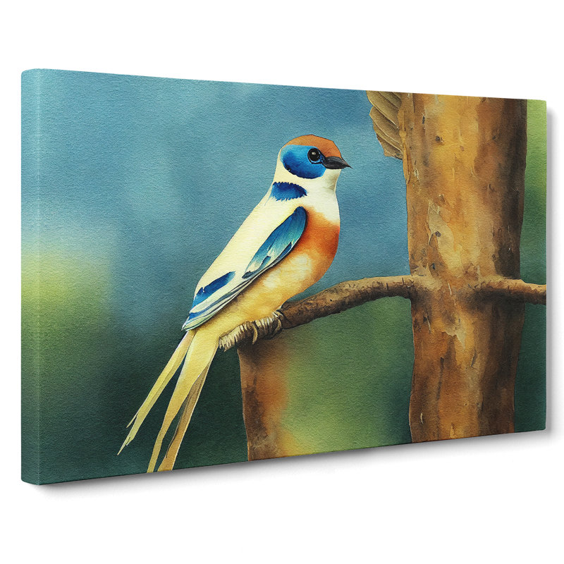 XXX-H1022-WF-10051X Watercolour Swallow Bird Vol.2 - Wrapped Canvas Painting, 40cm H x 60cm W x 3cm D
