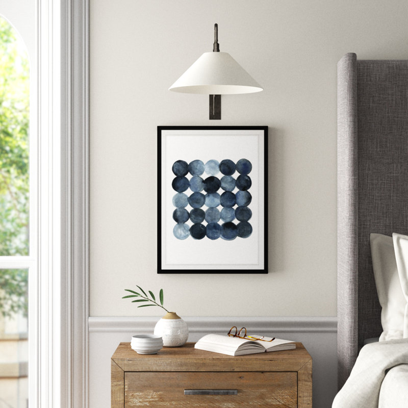 «Blue Grey Density I», peinture sur toile, H 24,5 po x l 18,5 po, Impression encadrée, Black