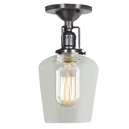 Shumway Glass Semi Flush Mount, Gun Metal
