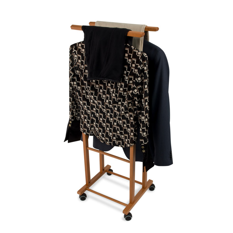 Boykin Solid Wood Freestanding Valet Stand, Cherry