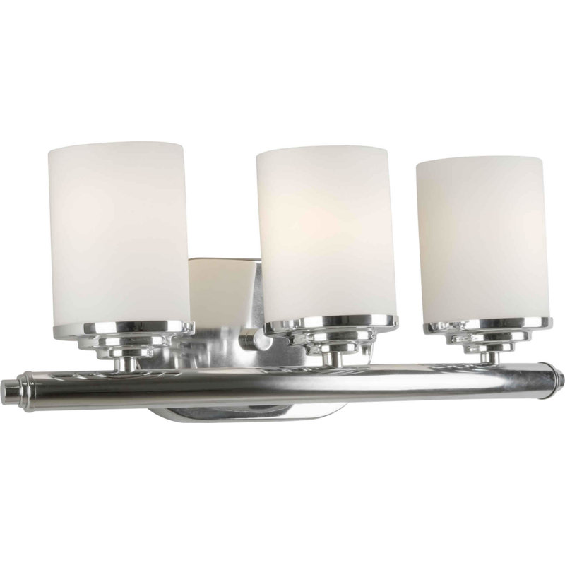Éclairage pour meuble-lavabo 3 lumières Bastia, Chrome / Opale satinée