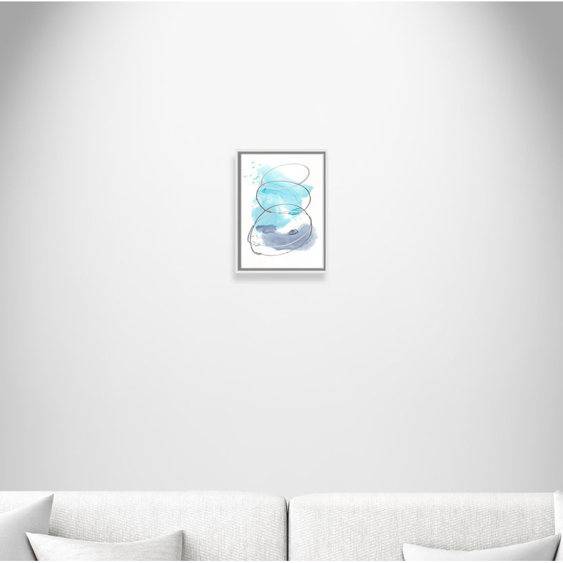 Pool Party 1 - Cadre flottant, reproduction d'art sur toile, Cadre blanc, H 16 po x l 12 po x P 2 po