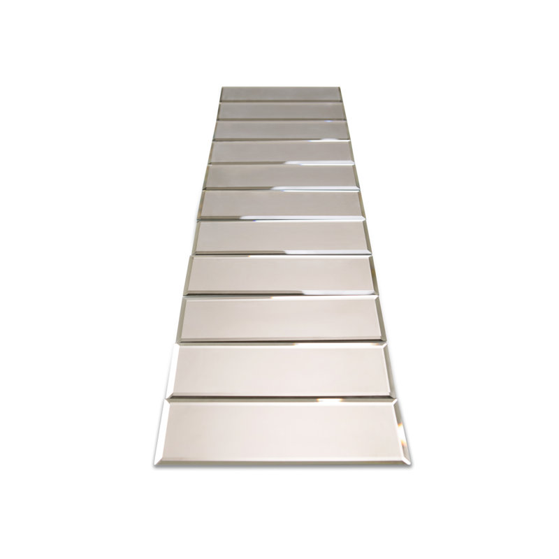 3" x 10" Beveled Glass Subway Tile, Gold Matte