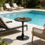 Bralie 60W×75H CM Round Tall Pedestal Dining Table, Restaurant Bistro Table and Bar Table-875311807