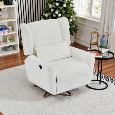 Fauteuil inclinable électrique pivotant avec revêtement texturé rotatif à 360 ° et base en métal 5 étoiles