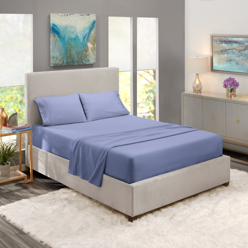  Ensemble de draps double brossé de luxe pour hôtel avec draps et taies d'oreiller très doux, Drap pour lit simple