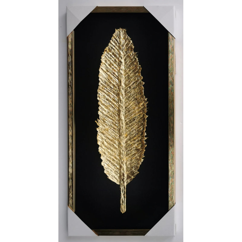 Feuille d'or encadrée, 2 pièces, peinture