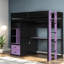 Lit mezzanine multifonctionnel avec rangement, lit double en bois, chambre moderne-799069486