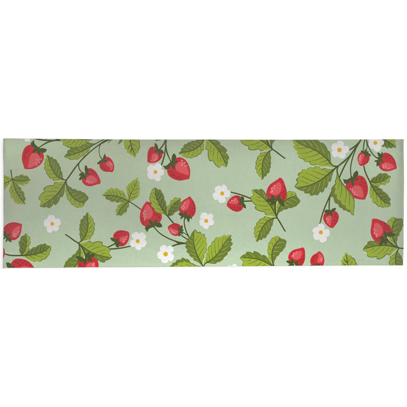 Strawberries Outdoor Rug, Runner 2'6" x 8'