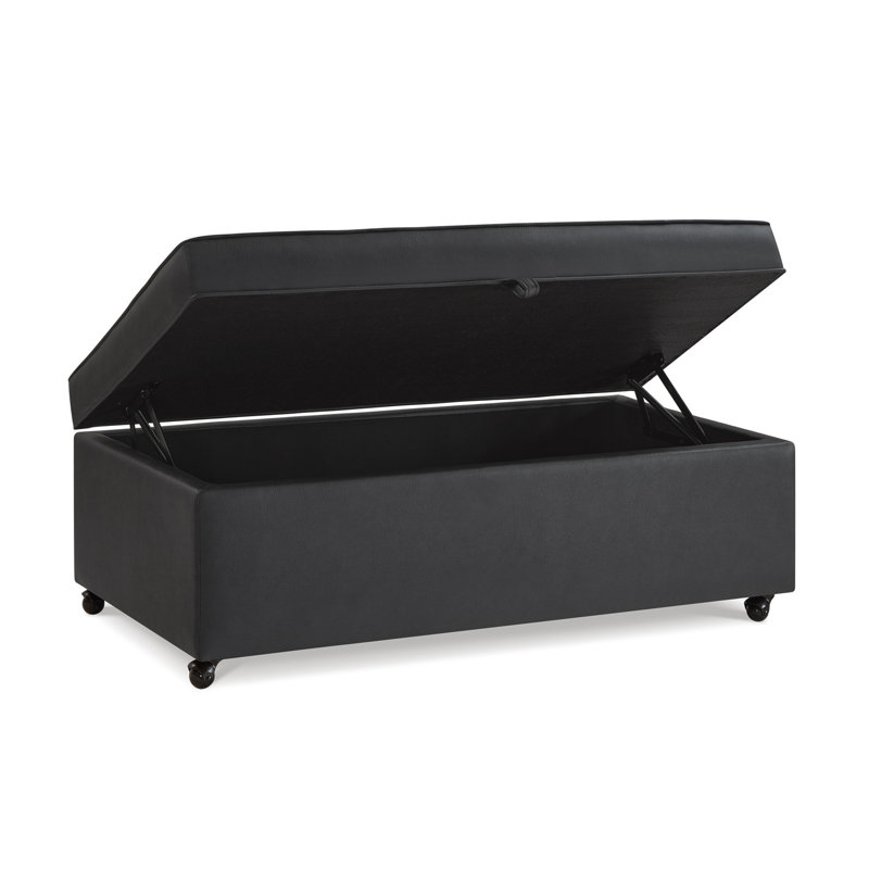 Grand repose-pieds de rangement avec roulettes Modern, Gris foncé