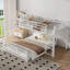 Lit plateforme superposé compact en forme de L simple sur une construction en métal blanc pur pour les dortoirs et les chambres à coucher