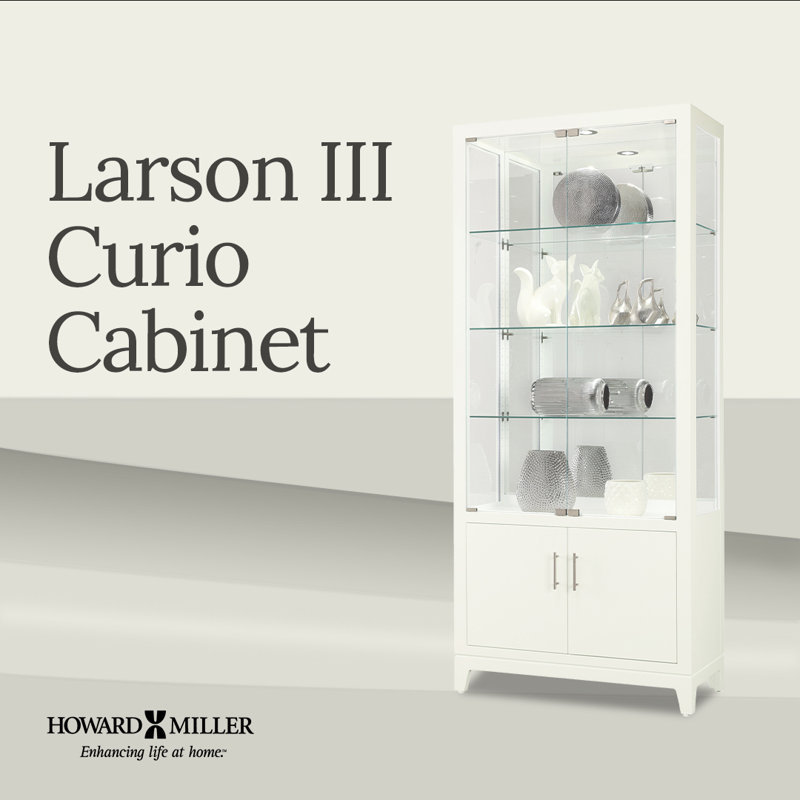 Larson Lighted Curio Cabinet, Gloss White