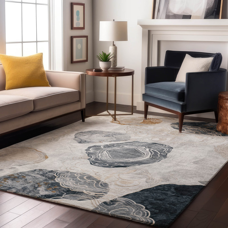 Premium Machine Washable Mehara AMF1686 Geometric Rug, Rectangle 10' x 14'