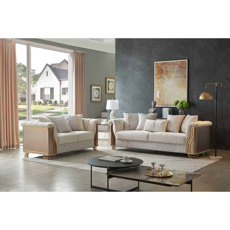 Ensemble de salon 2 pièces # 8625 Chateau # Beige