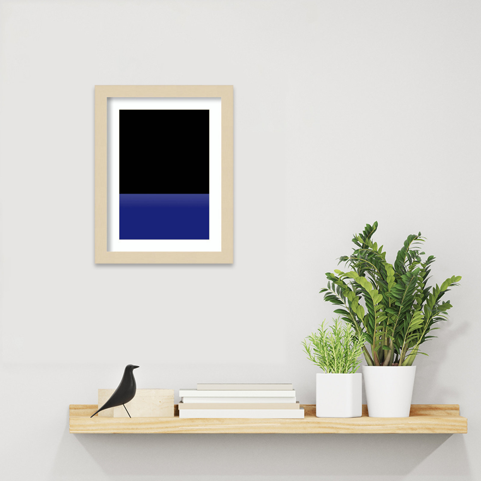 Sea by Alex Caminker Wood Framed Wall Art Print, Brown , 13" H x 10" W