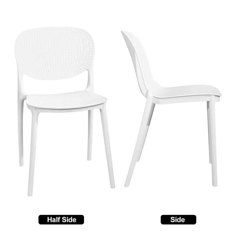 Chaise de salle à manger de patio moderne intérieur / extérieur - polypropylène durable, conception résistante aux intempéries