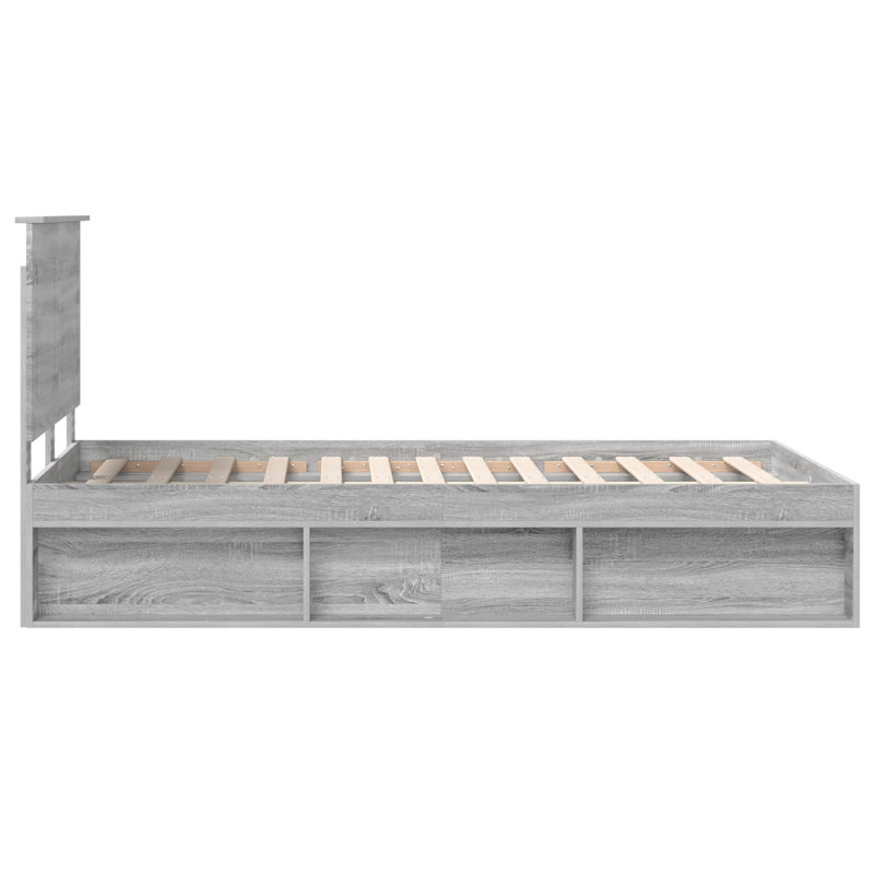 Solid Wood Bed, Small Double (4'), Grey Sonoma