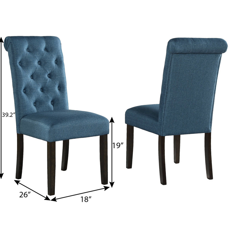 Chaise de salle à manger en bois massif Leviton, ensemble de 2, Gris