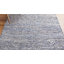 Tapis bleu / ivoire en laine et coton tissé à plat à la main Treece-194907195
