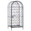 Armoire à vin de plancher avec serrure, fer forgé, noir classique, peut contenir 35 bouteilles, 17,25 x 14 x 38,5 pouces