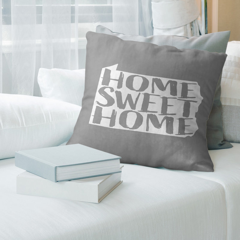 Housse de coussin en lin home, 26 po x 26 po, Pennsylvanie, Gris