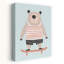 Cute Bear On Skateboard Playful Contemporary Bear Summer Wall Art Print 1 Piece Wrapped Canvas Wall Art-1898766398