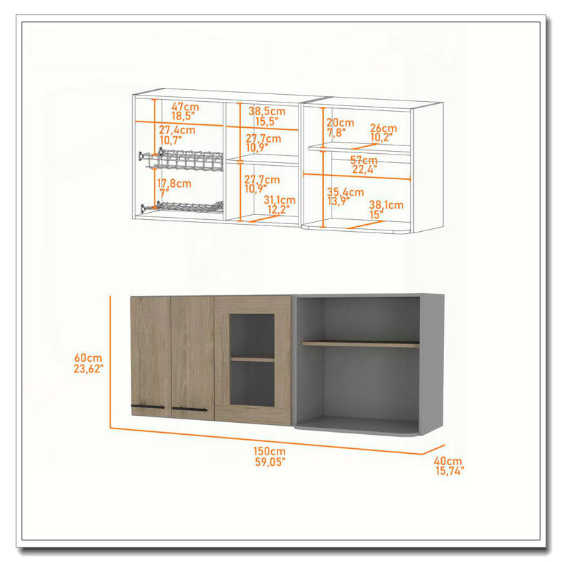 Armoire murale 3 portes Devoux