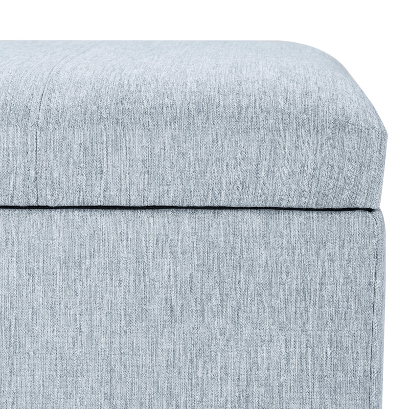 24” Fabric Storage Ottoman Bench, Blue