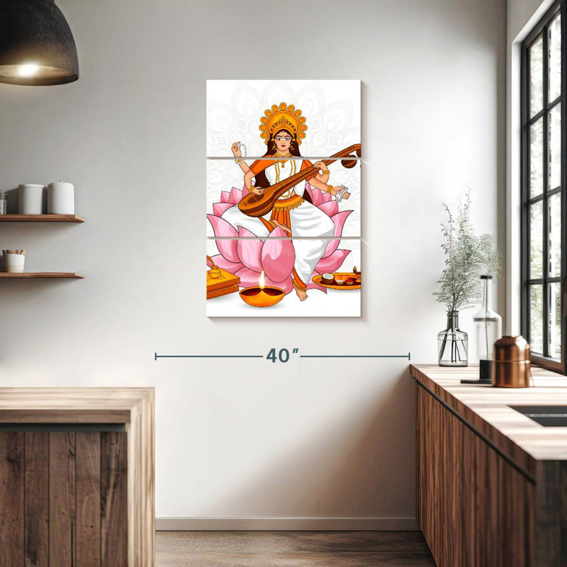 Déesse Adella Saraswati, H 38 po x l 24 po