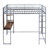 Silver Metal Loft Bed, Full Size With Desk & Shelves - Enhance Bedroom And Appearance Bed In Silver, 2 Organization Comfort-767650745