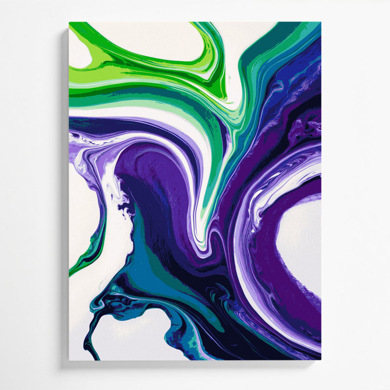 Abstrait art fluide sur toile mauve 45, H 24 po x l 20 po