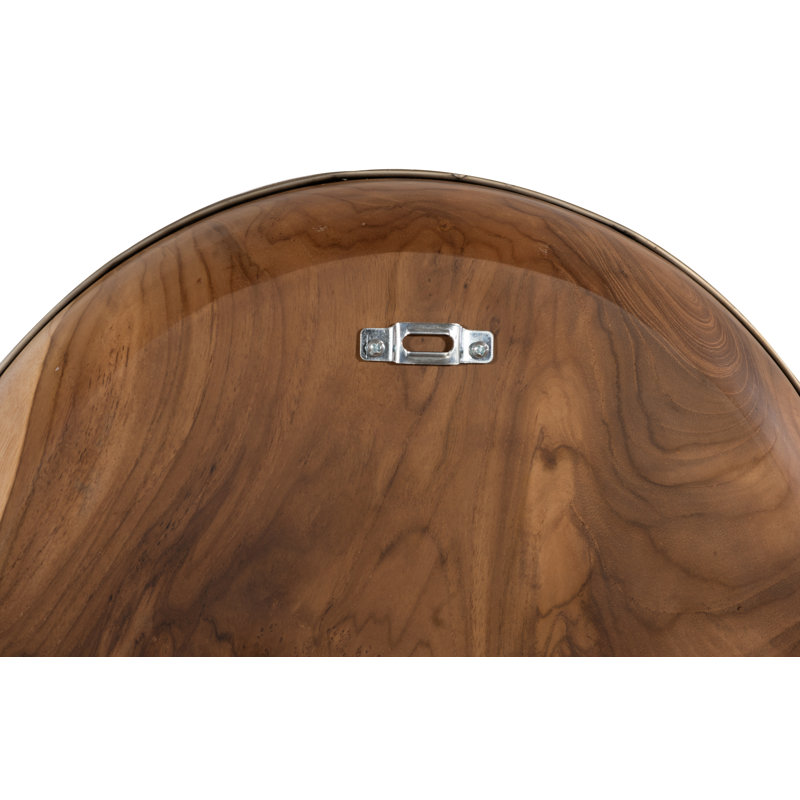 Teak Wood Bowl Wall Art, Metallurgy Edge, 16" H x 16" W x 2" D