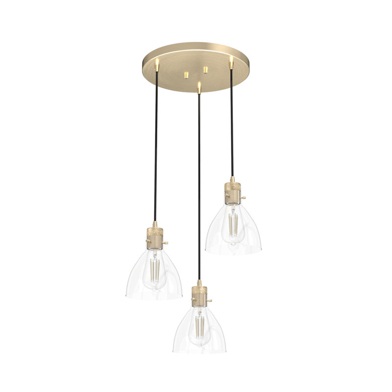Van Nuys 3 Light Round Cluster Pendant, Alturas Gold